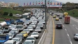 ترافیک سنگین در آزادراه کرج- تهران
