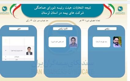اعتماد دوباره اعضای شورای هماهنگی شرکت‌های بیمه استان لرستان به ستار قهرمانی
