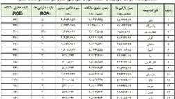 بیشترین نرخ بازده حقوق صاحبان سهام مربوط به کدام شرکت‌ها است؟