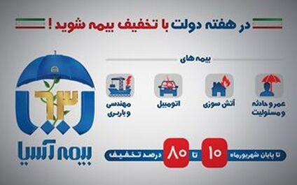 بیمه آسیا ۱۰ تا ۸۰ درصد تخفیف می دهد