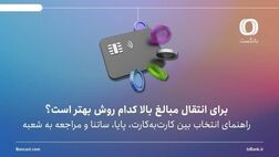 برای انتقال مبالغ بالا کدام روش بهتر است؟ |راهنمای انتخاب بین کارت‌به‌کارت، پایا، ساتنا و مراجعه به شعبه
